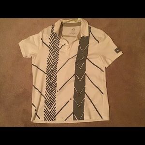 Men’s white Armani exchange causal button …
